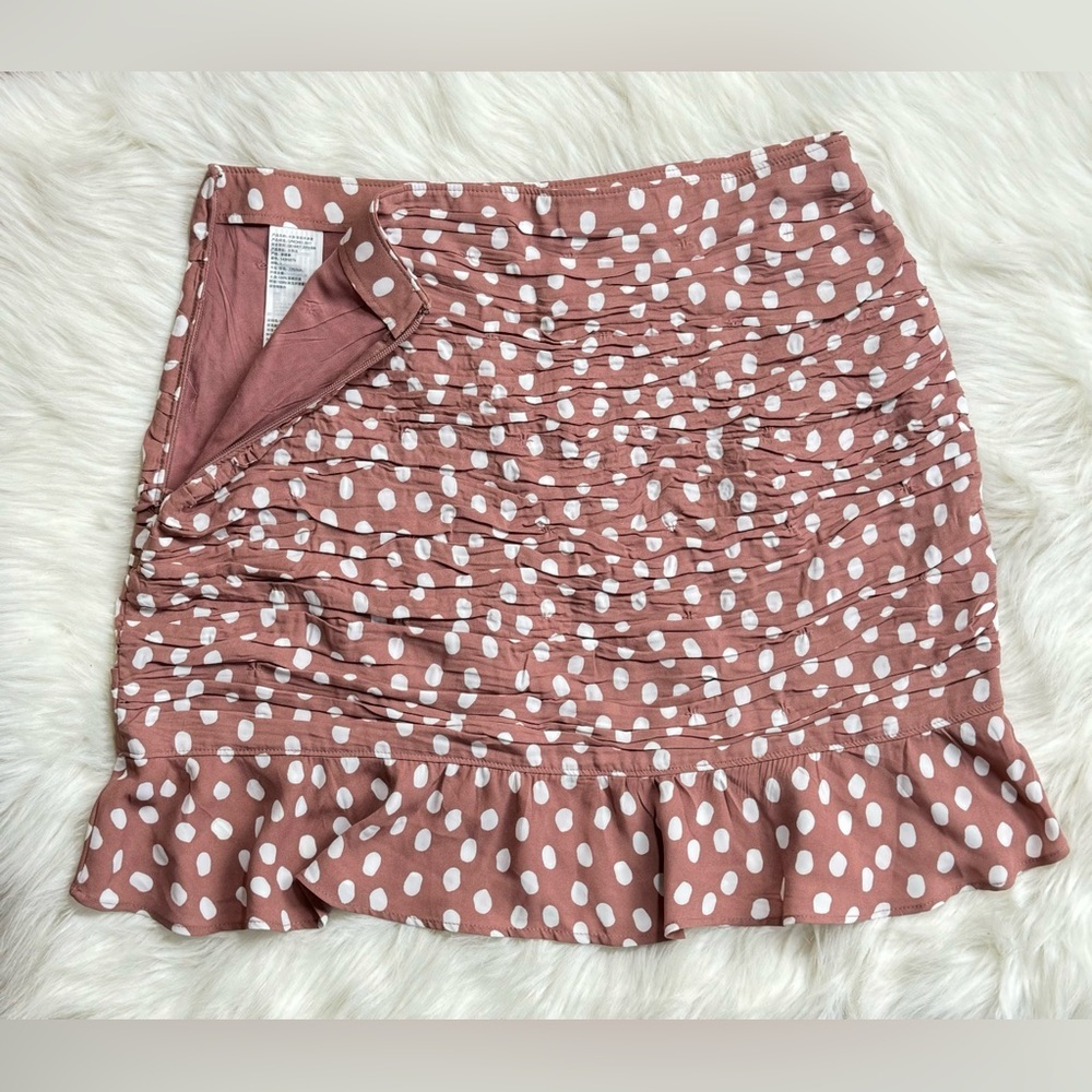Polka Dot Ruffle Mini Skirt - Blush Pink - Picture 3 of 4